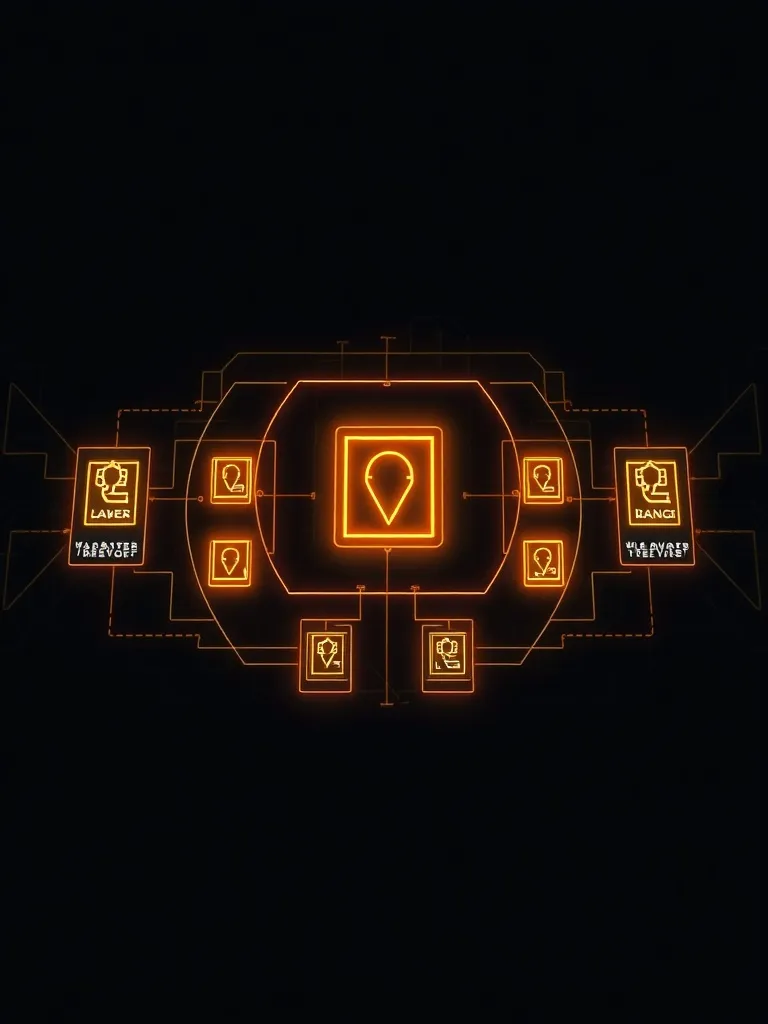 Abstract technical diagram of a cybersecurity infrastructure